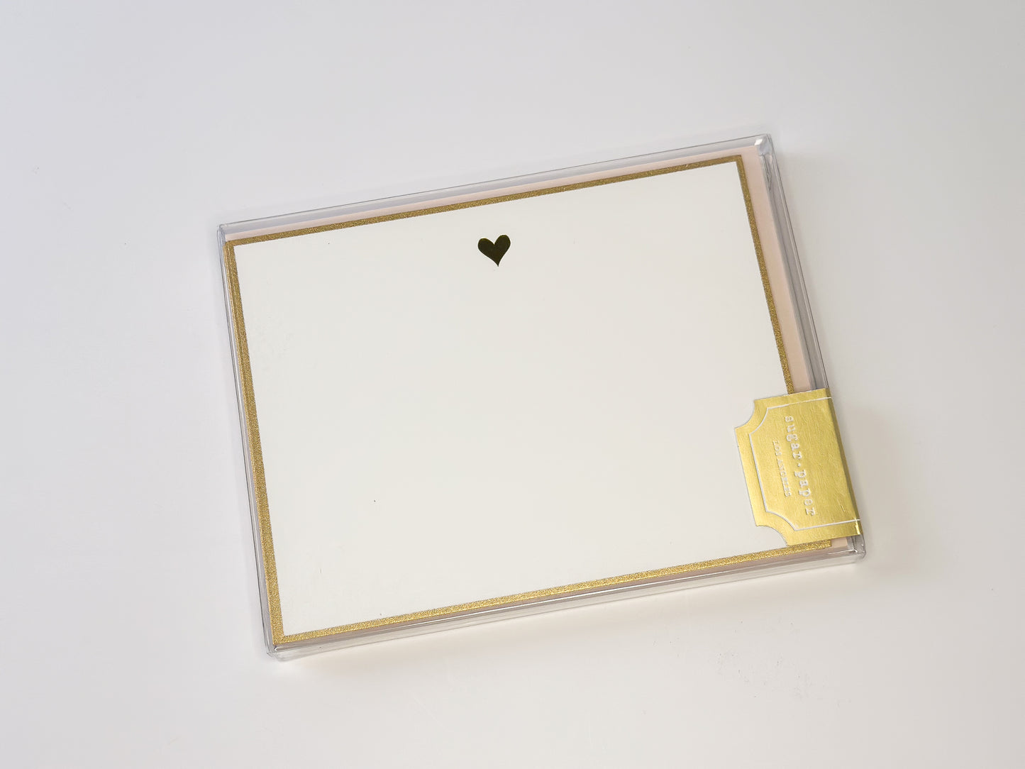 Gold Foil Heart Flat Note Set