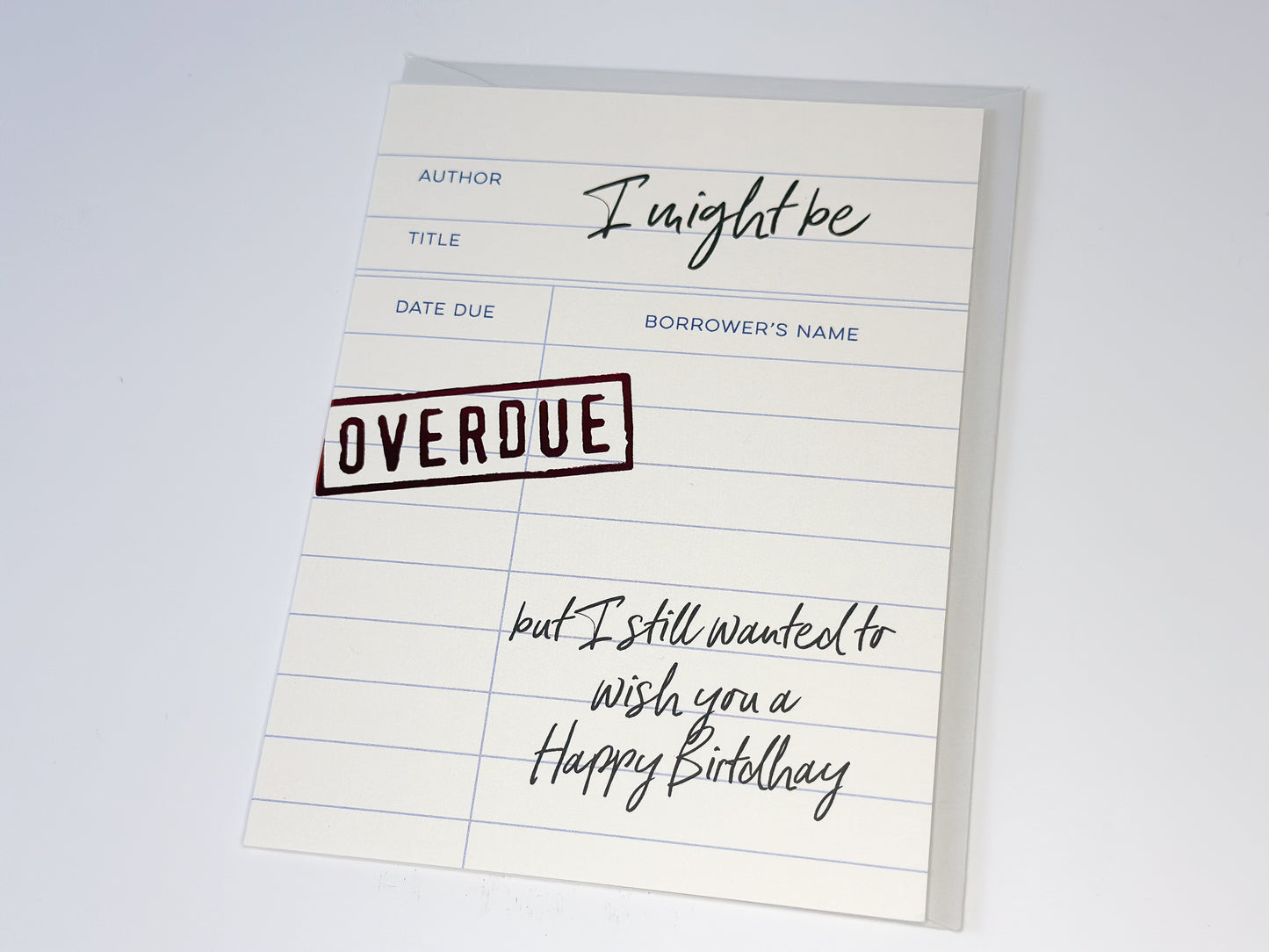Overdue Late Birthday Card