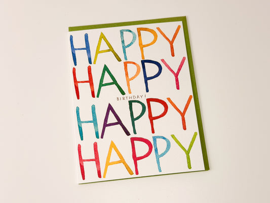 Water Color Repeating Happy Birthday