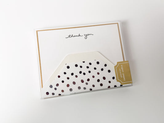 Scripted Thank You Letterpress Flat Note