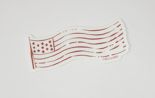 Clear Postmark Flag Sticker