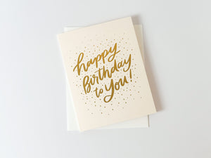 Gold Foil Happy Birthday Card