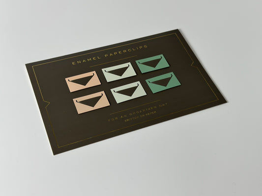 Smitten on Paper Multi Colored Enamel Envelope Paperclips