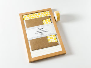 Yellow Hex Letter Writing Stationery Set