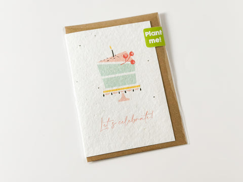 Seed Paper Happy Birthday Cake Card