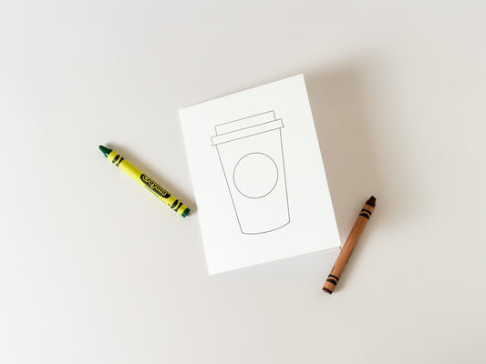 Coffee Cup Coloring Card