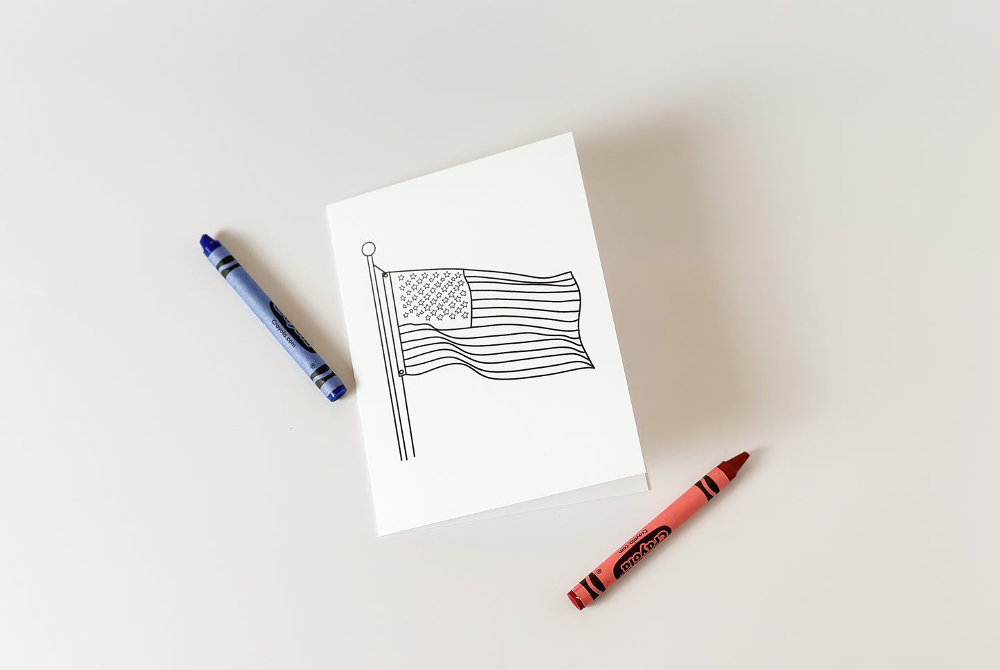 Color Your Own Card - American Flag Coloring Card